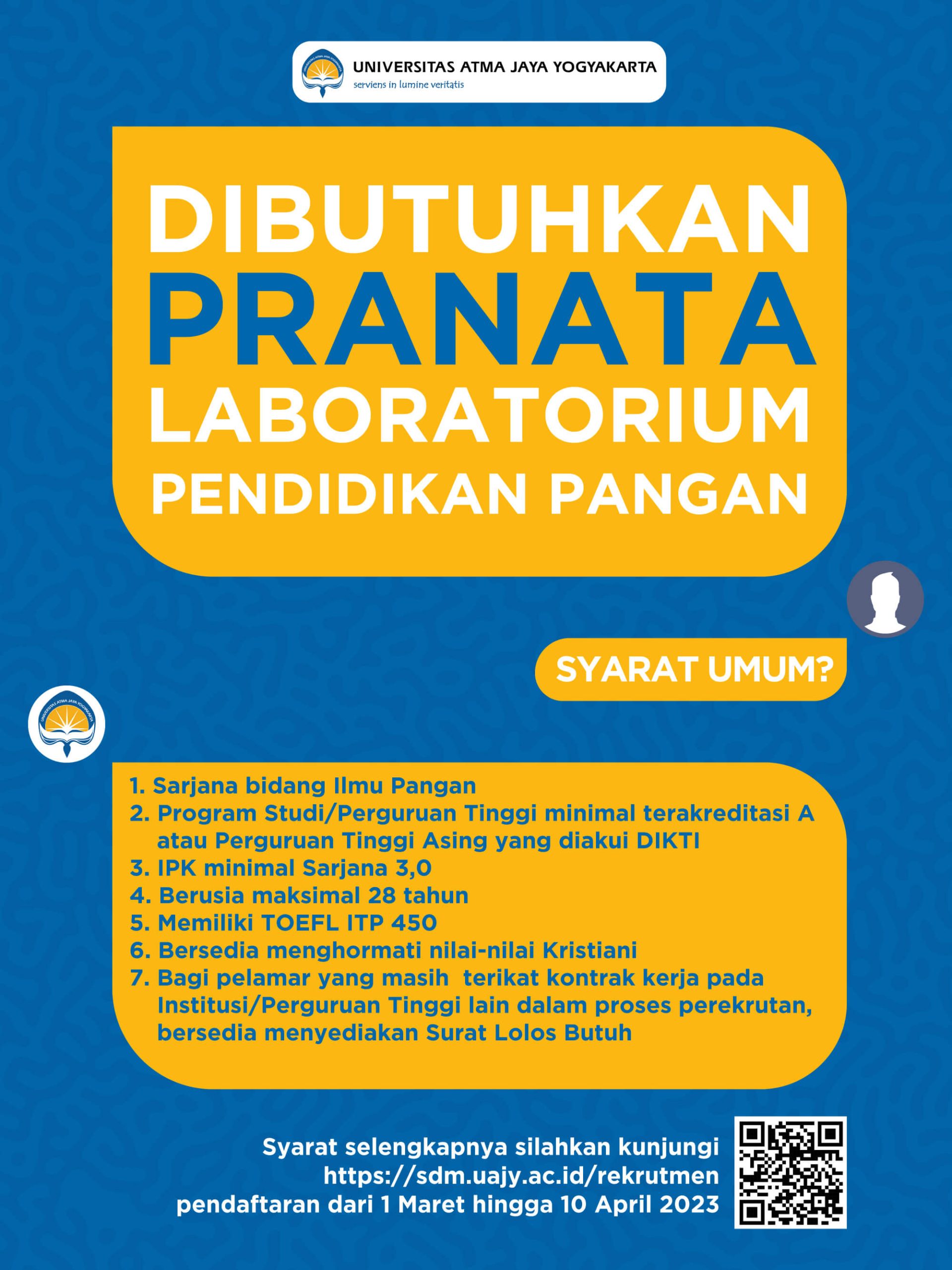 LOWONGAN DOSEN FAKULTAS TEKNOBIOLOGI DAN PRANATA LABORATORIUM PANGAN